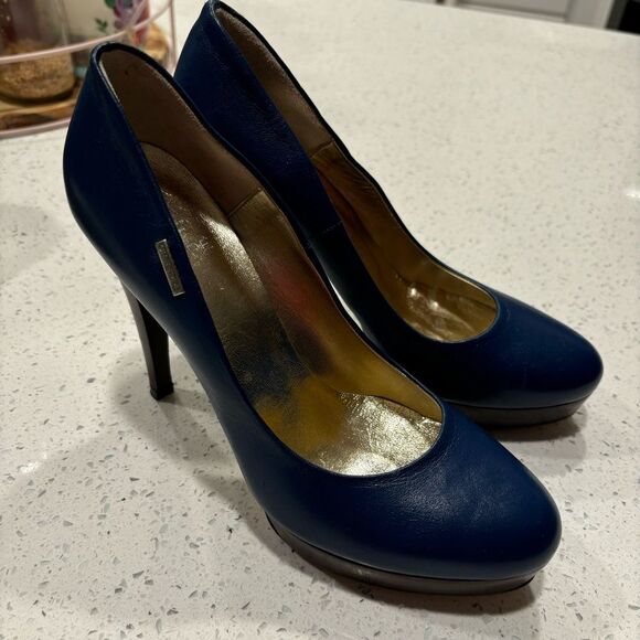 Gianfranco Ferre Blue Leather Pumps Size 39 - Picture 3 of 9